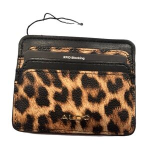 Aldo Leopard Print Wallet with Black Trim
